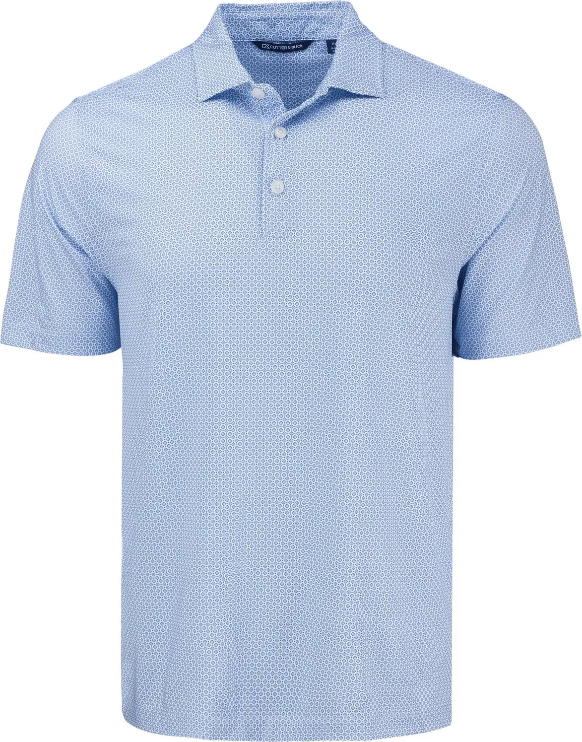 Cutter & Buck Mck01343 Pike Eco Diamond Dot Print Recycled Mens Polo - Tour Blue