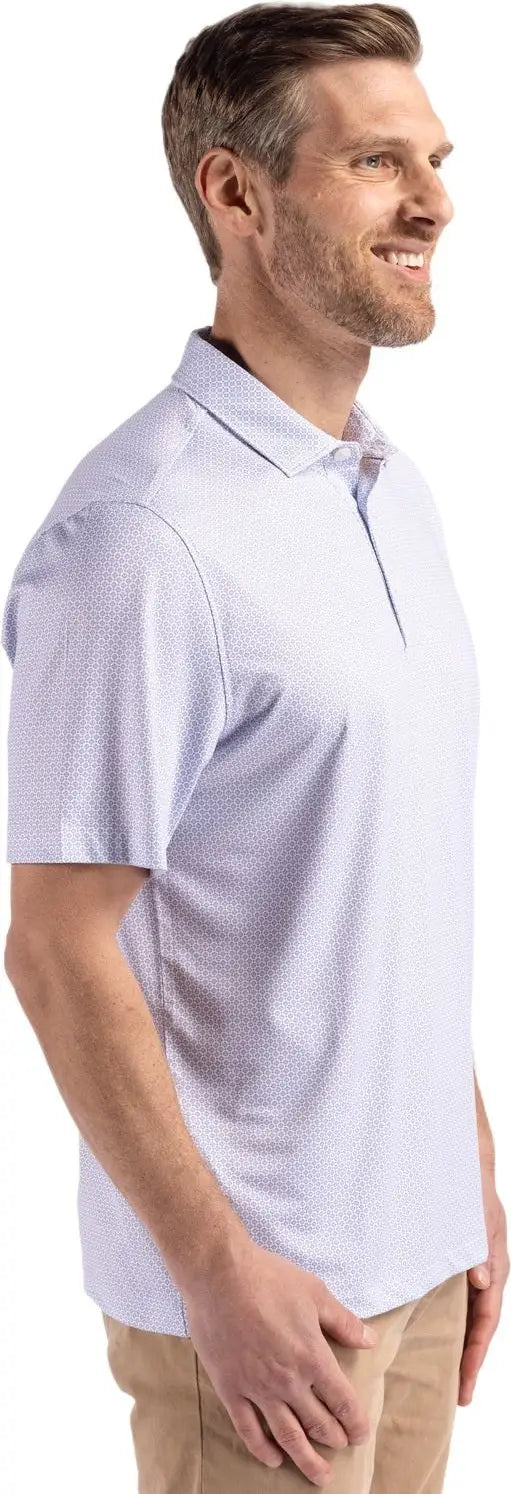 Cutter & Buck Mck01343 Pike Eco Diamond Dot Print Recycled Mens Polo - Hyacinth