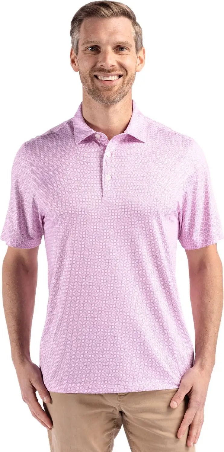 Cutter & Buck Mck01343 Pike Eco Diamond Dot Print Recycled Mens Polo - Gelato - Adult s
