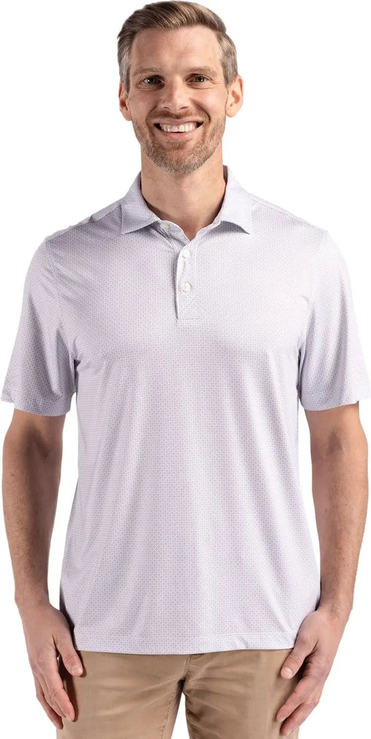 Cutter & Buck Mck01343 Pike Eco Diamond Dot Print Recycled Mens Polo - Polished - Adult s
