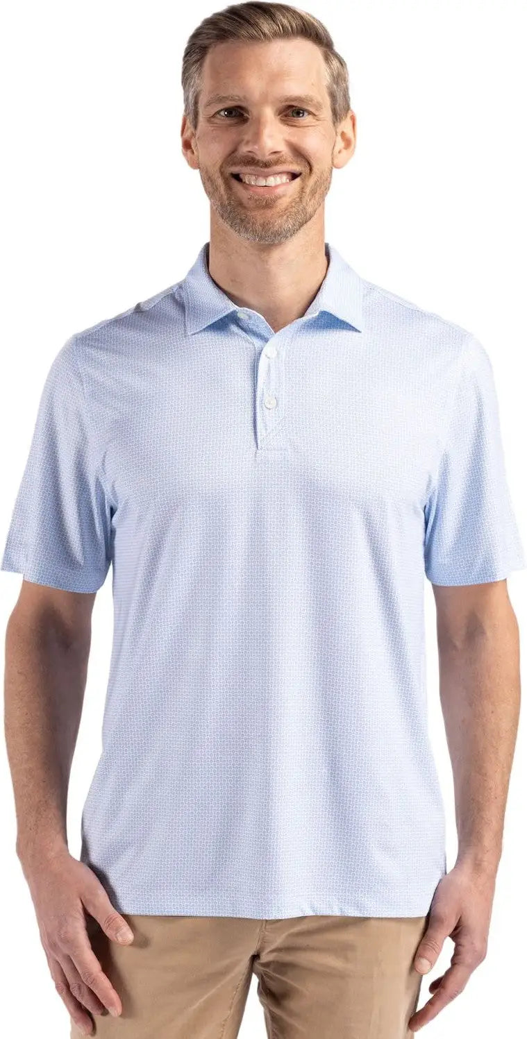 Cutter & Buck Mck01343 Pike Eco Diamond Dot Print Recycled Mens Polo - Atlas - Adult s