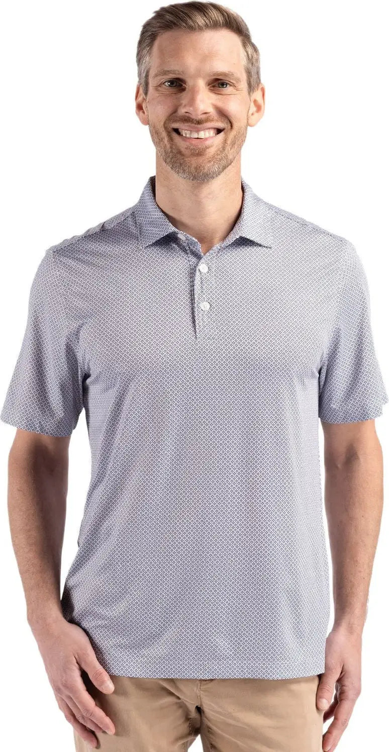 Cutter & Buck Mck01343 Pike Eco Diamond Dot Print Recycled Mens Polo - Black - Adult s