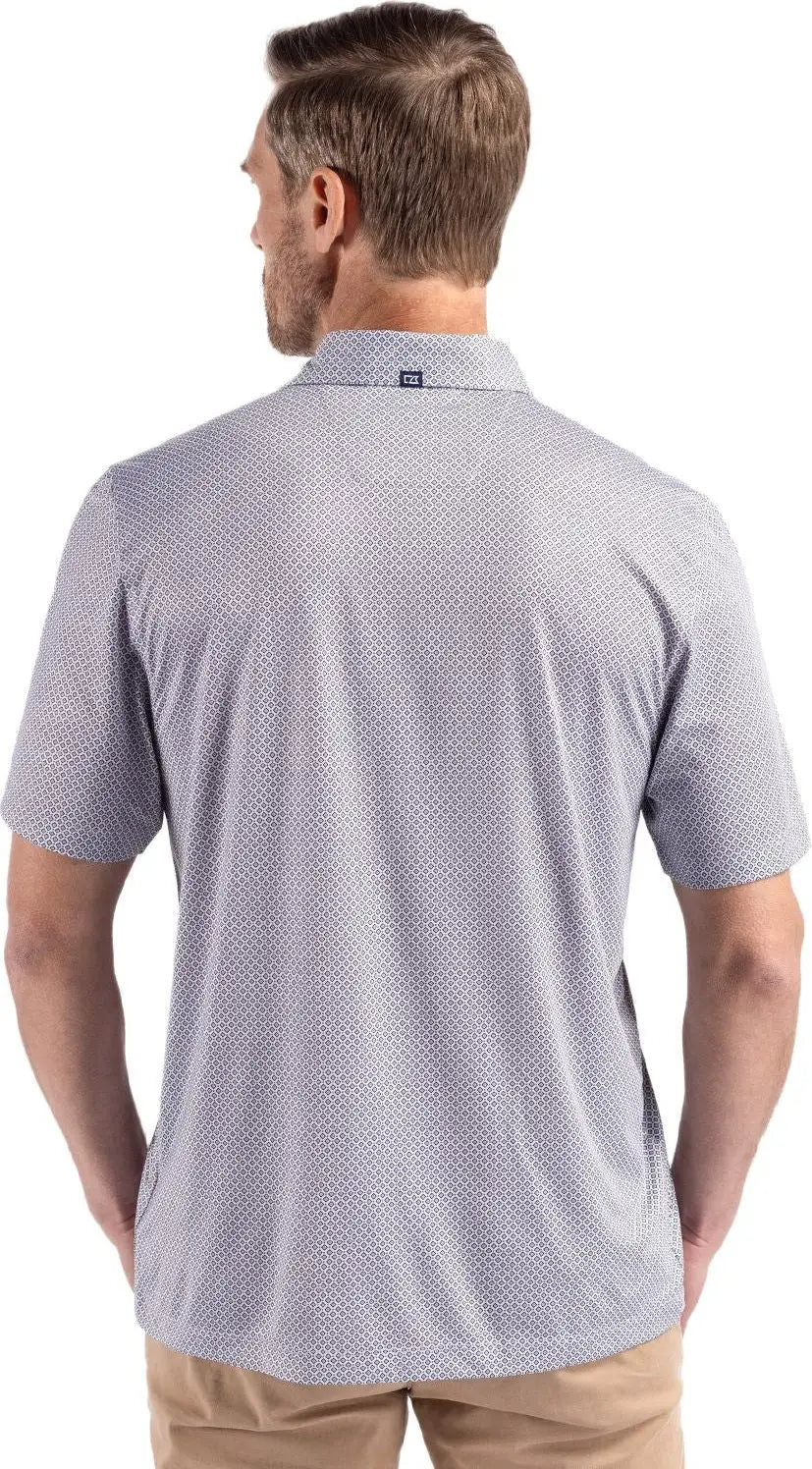 Cutter & Buck Mck01343 Pike Eco Diamond Dot Print Recycled Mens Polo - Black