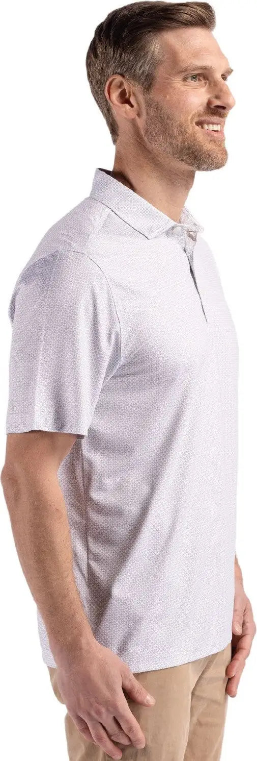 Cutter & Buck Mck01343 Pike Eco Diamond Dot Print Recycled Mens Polo - Polished