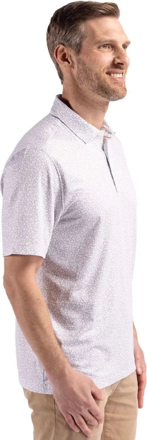 Cutter & Buck Mck01344 Pike Eco Flora Print Recycled Mens Polo - Polished