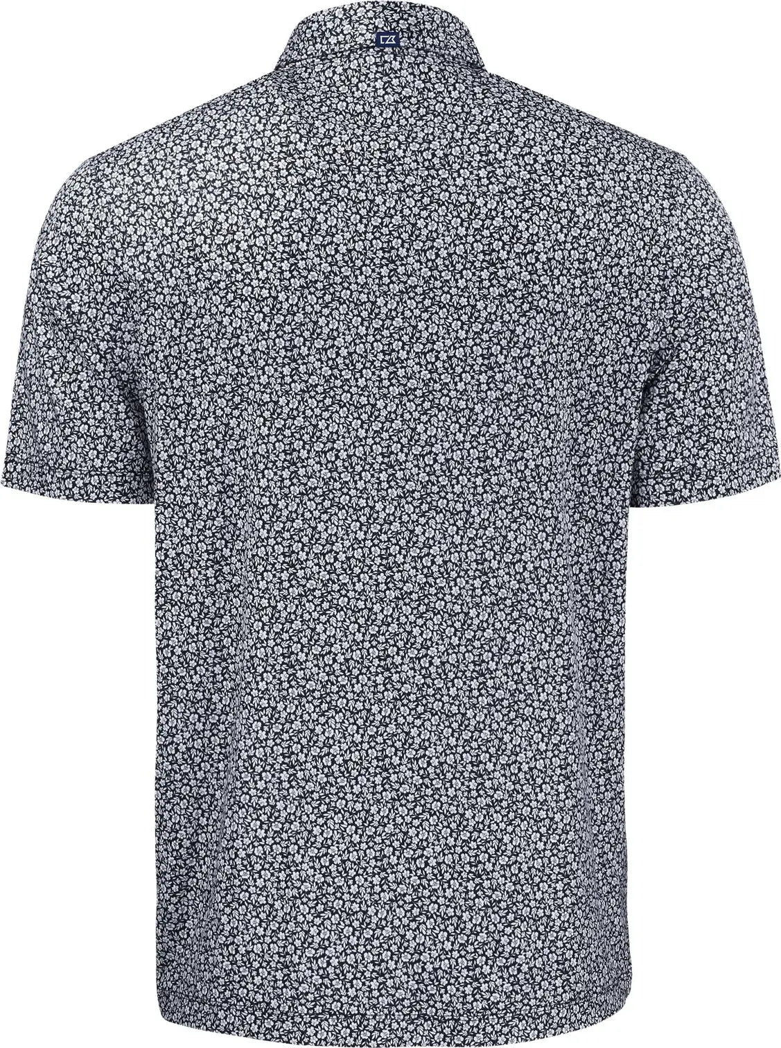 Cutter & Buck Mck01344 Pike Eco Flora Print Recycled Mens Polo - Black