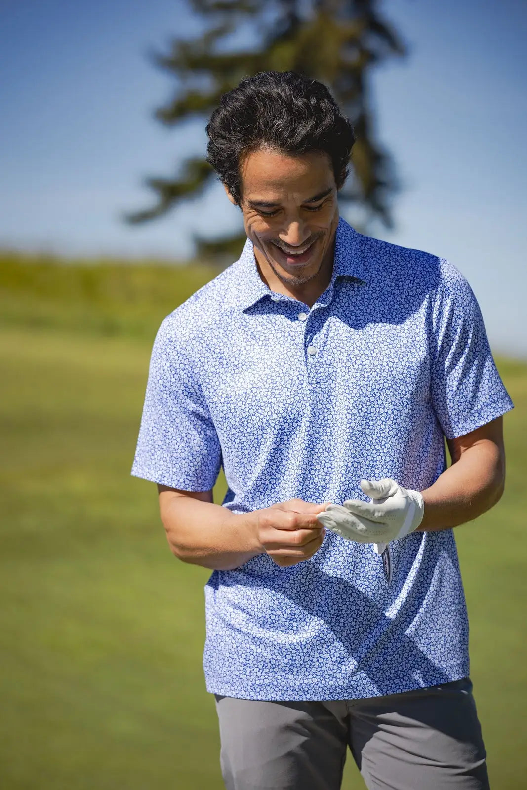 Cutter & Buck Mck01344 Pike Eco Flora Print Recycled Mens Polo - Chelan