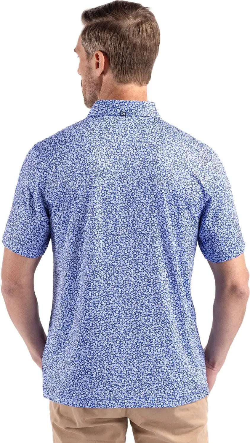 Cutter & Buck Mck01344 Pike Eco Flora Print Recycled Mens Polo - Chelan