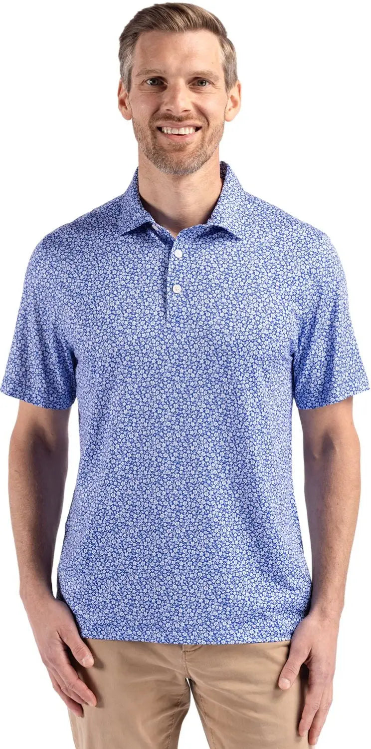 Cutter & Buck Mck01344 Pike Eco Flora Print Recycled Mens Polo - Chelan - Adult s