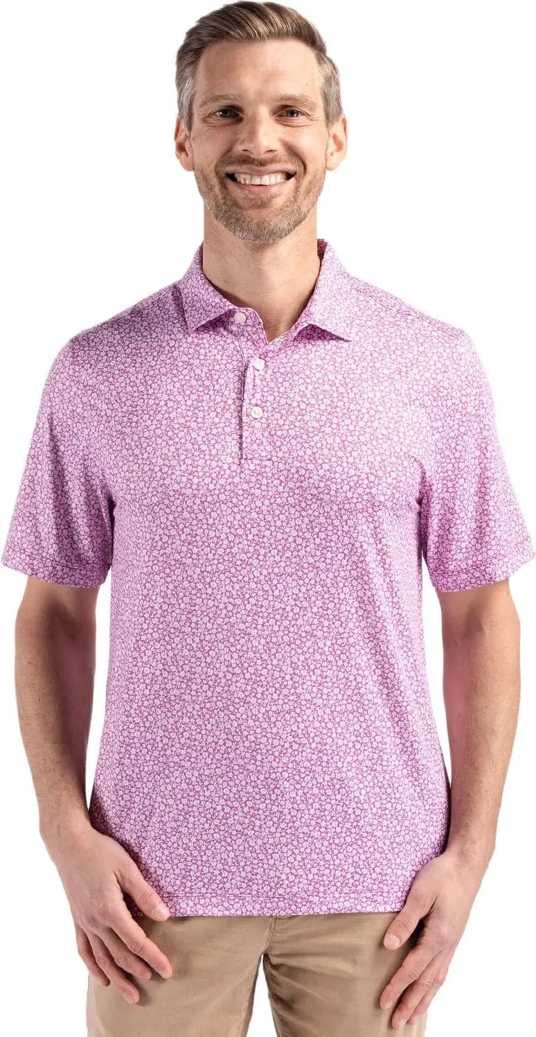 Cutter & Buck Mck01344 Pike Eco Flora Print Recycled Mens Polo - Gelato - Adult s