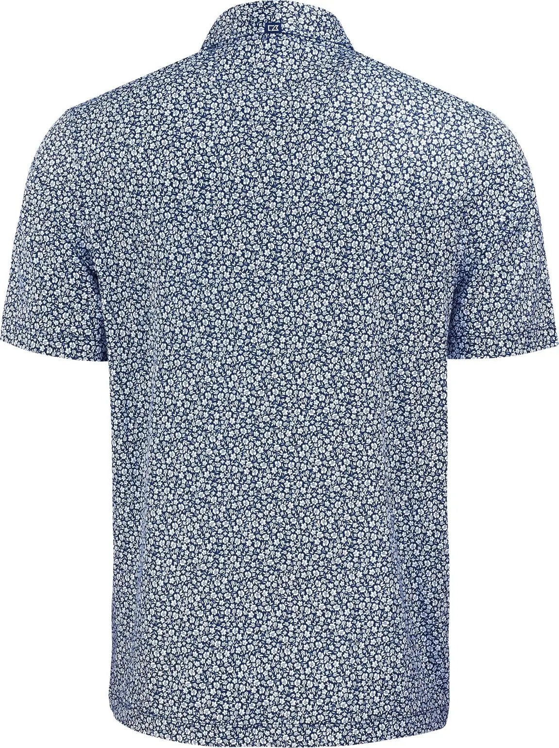 Cutter & Buck Mck01344 Pike Eco Flora Print Recycled Mens Polo - Navy Blue