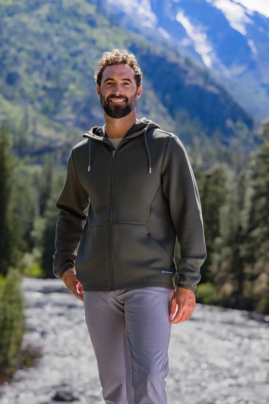 Cutter & Buck Mck01345 Roam Epic Versatility Recycled Mens Full Zip Hooded Jacket - Poplar