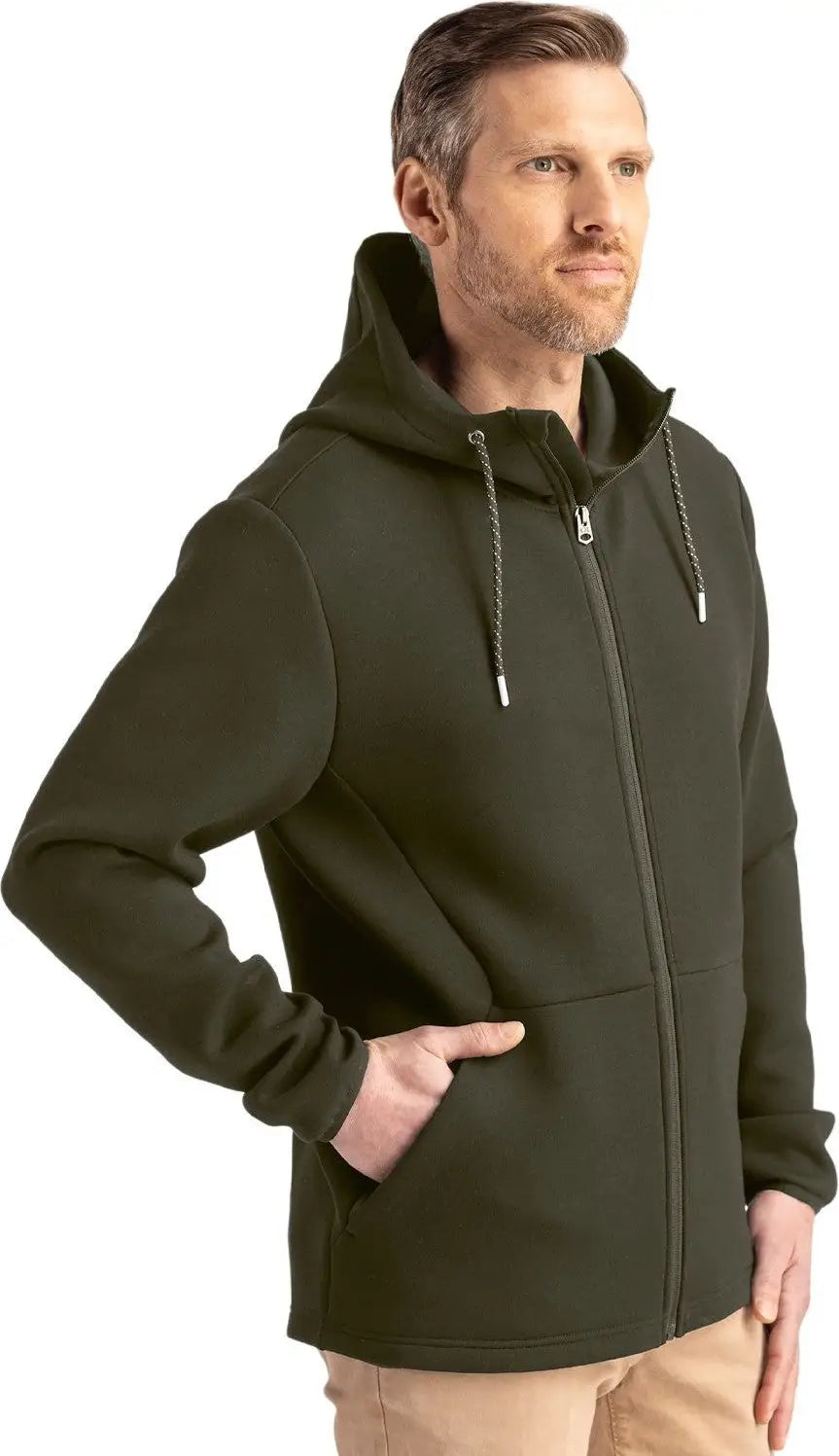 Cutter & Buck Mck01345 Roam Epic Versatility Recycled Mens Full Zip Hooded Jacket - Poplar