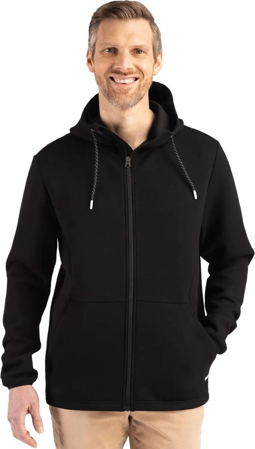 Cutter & Buck Mck01345 Roam Epic Versatility Recycled Mens Full Zip Hooded Jacket - Black - Adult s