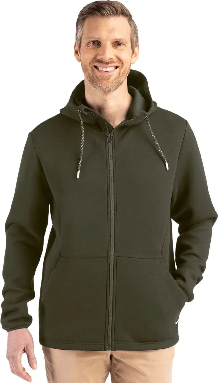 Cutter & Buck Mck01345 Roam Epic Versatility Recycled Mens Full Zip Hooded Jacket - Poplar - Adult s
