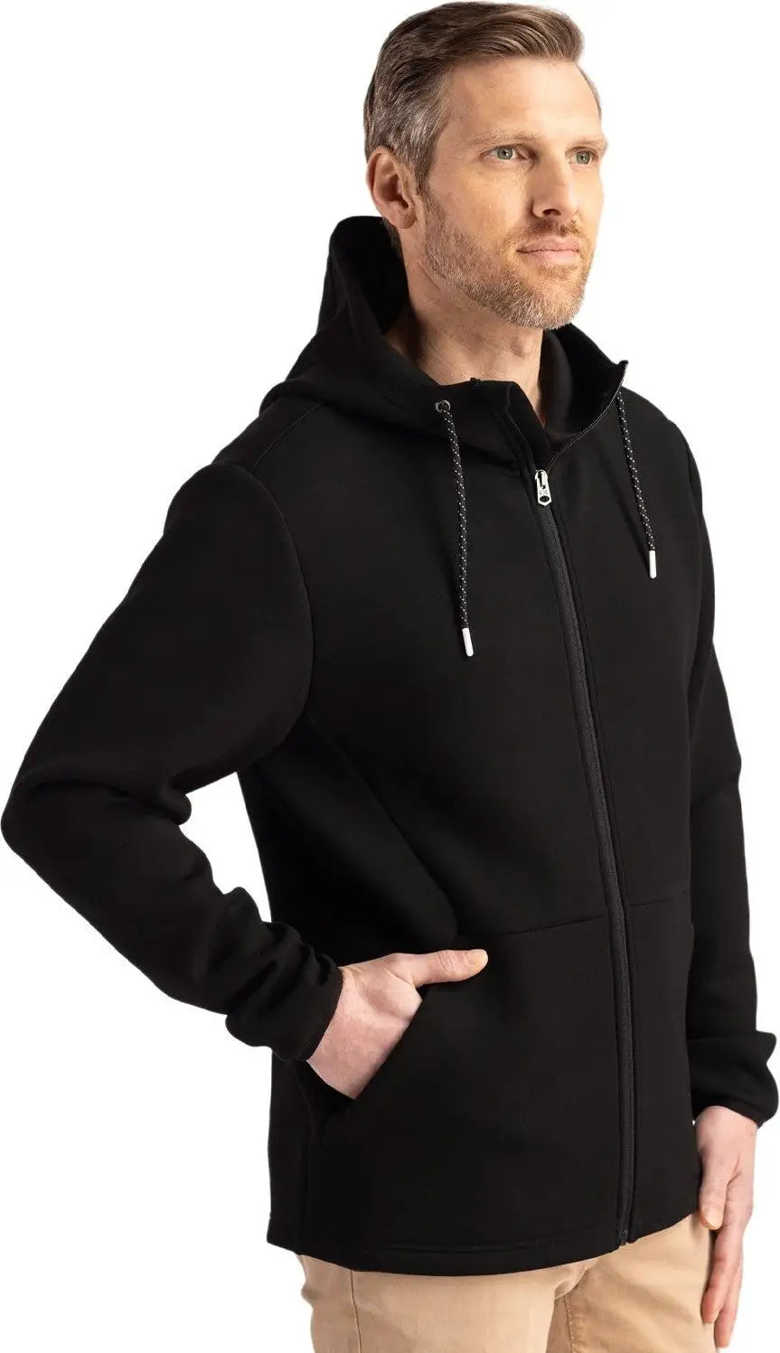 Cutter & Buck Mck01345 Roam Epic Versatility Recycled Mens Full Zip Hooded Jacket - Black