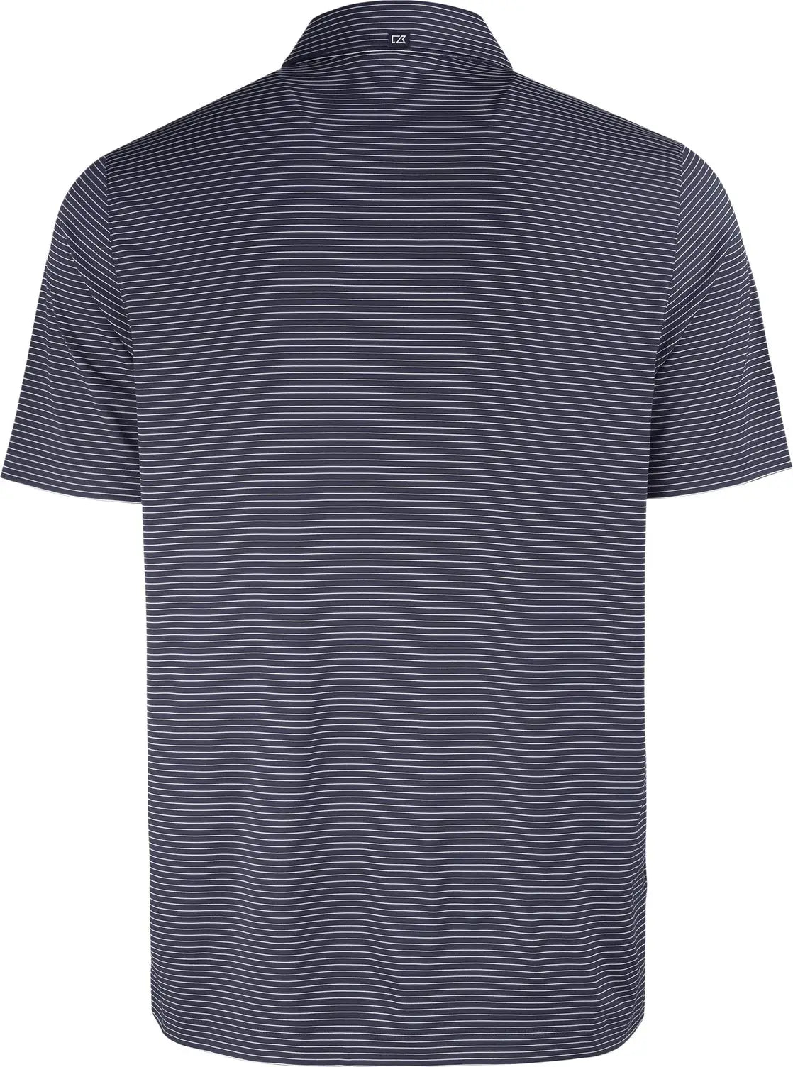 Cutter & Buck Mck01346 Forge Epic Confidence Fine Line Stripe Stretch Recycled Mens Polo - Navy Blue White