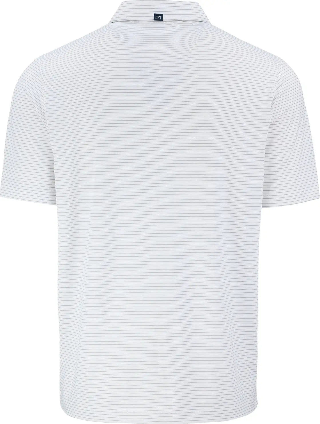 Cutter & Buck Mck01346 Forge Epic Confidence Fine Line Stripe Stretch Recycled Mens Polo - White Polished