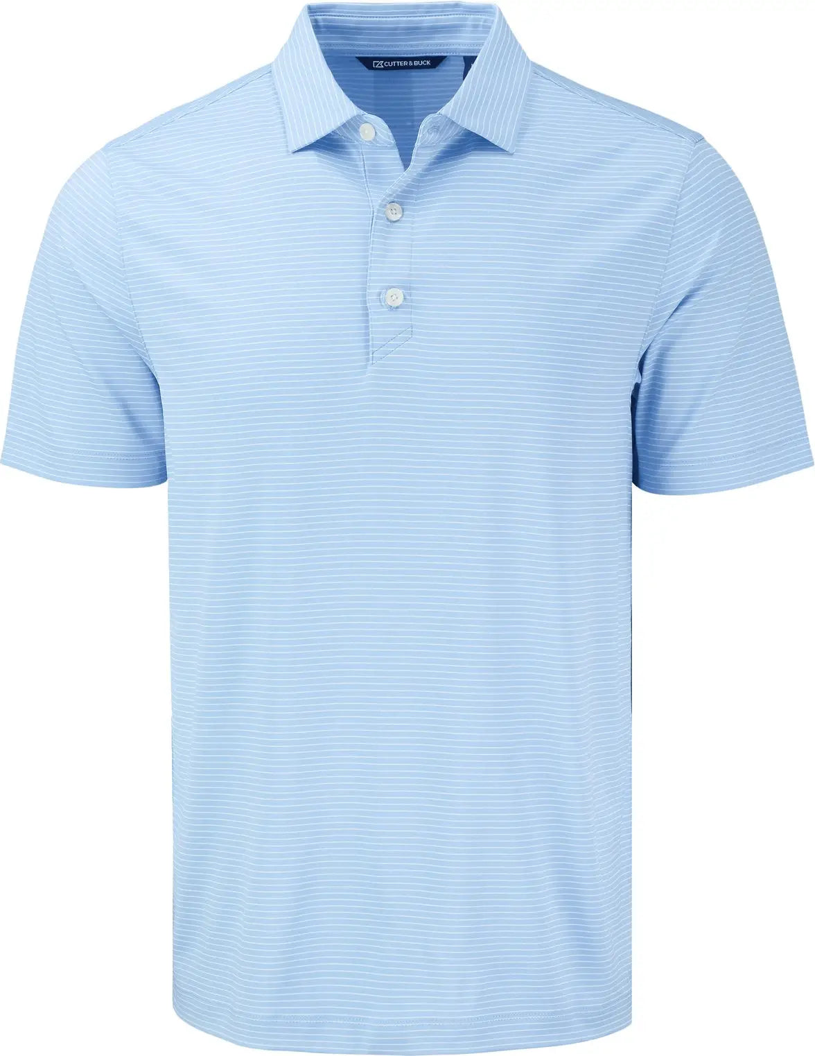 Cutter & Buck Mck01346 Forge Epic Confidence Fine Line Stripe Stretch Recycled Mens Polo - Atlas White
