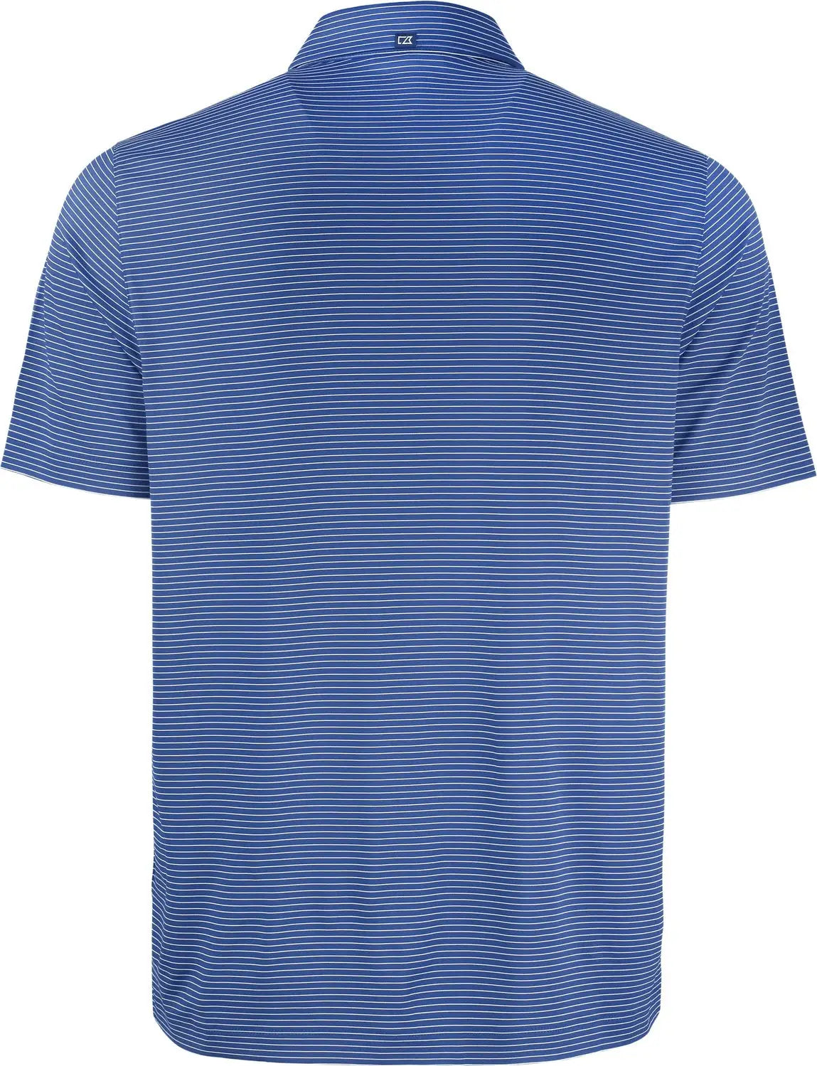 Cutter & Buck Mck01346 Forge Epic Confidence Fine Line Stripe Stretch Recycled Mens Polo - Tour Blue White