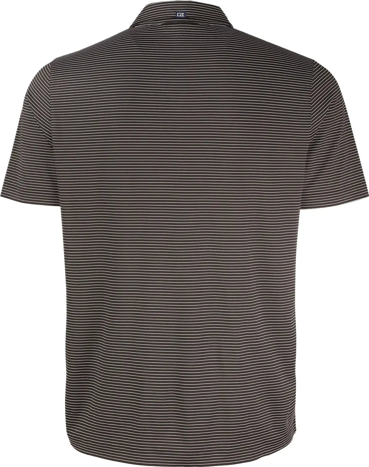 Cutter & Buck Mck01346 Forge Epic Confidence Fine Line Stripe Stretch Recycled Mens Polo - Black White