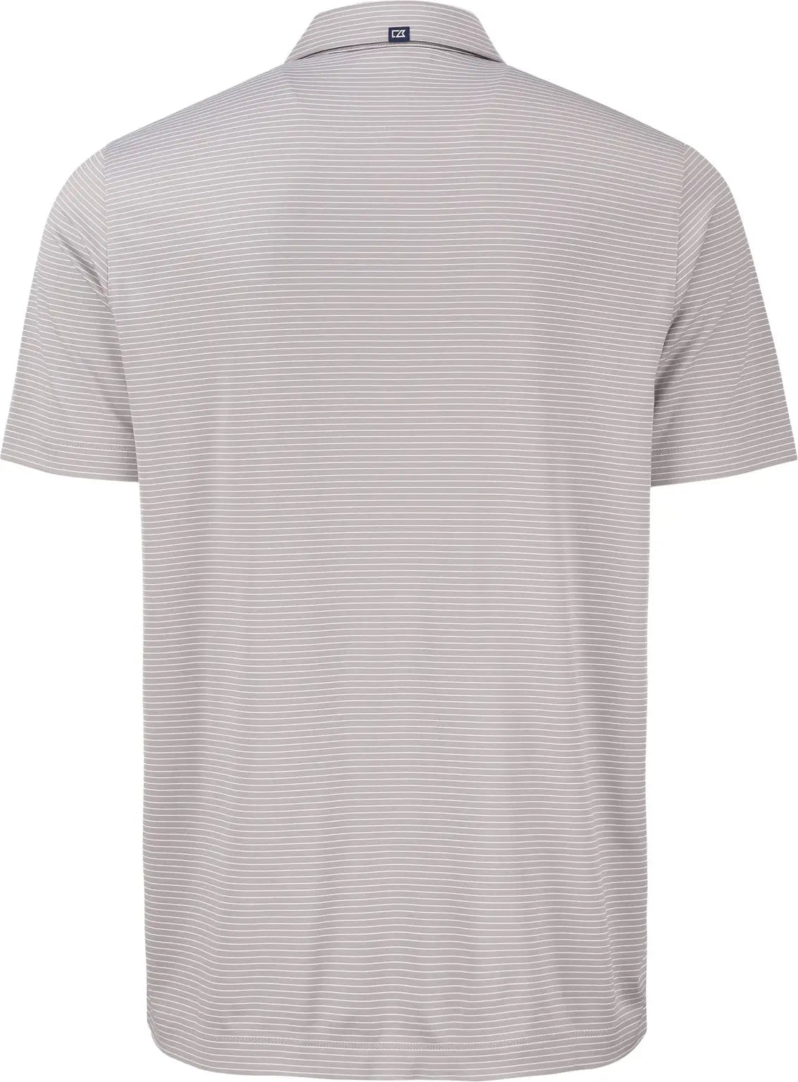 Cutter & Buck Mck01346 Forge Epic Confidence Fine Line Stripe Stretch Recycled Mens Polo - Polished White