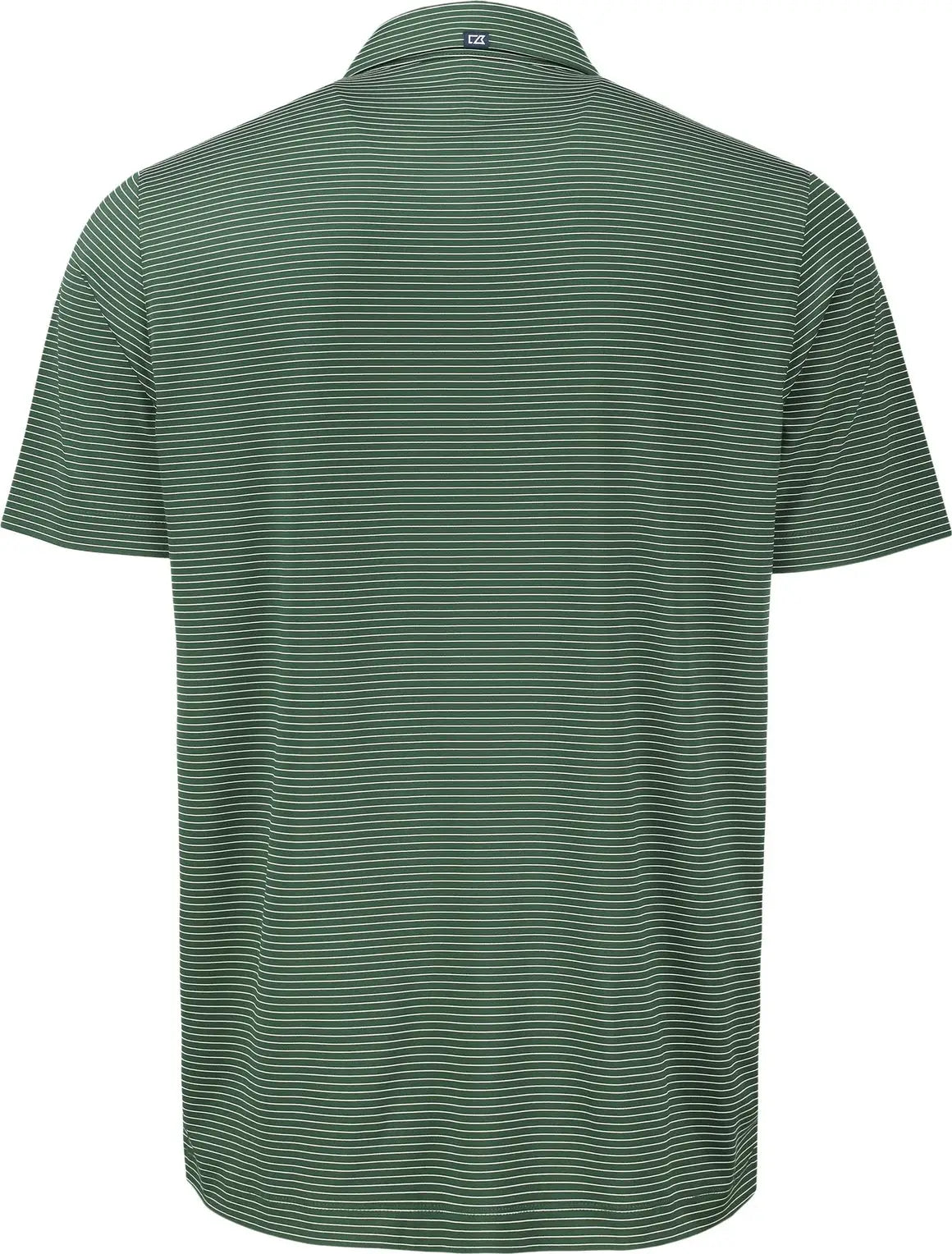 Cutter & Buck Mck01346 Forge Epic Confidence Fine Line Stripe Stretch Recycled Mens Polo - Hunter White