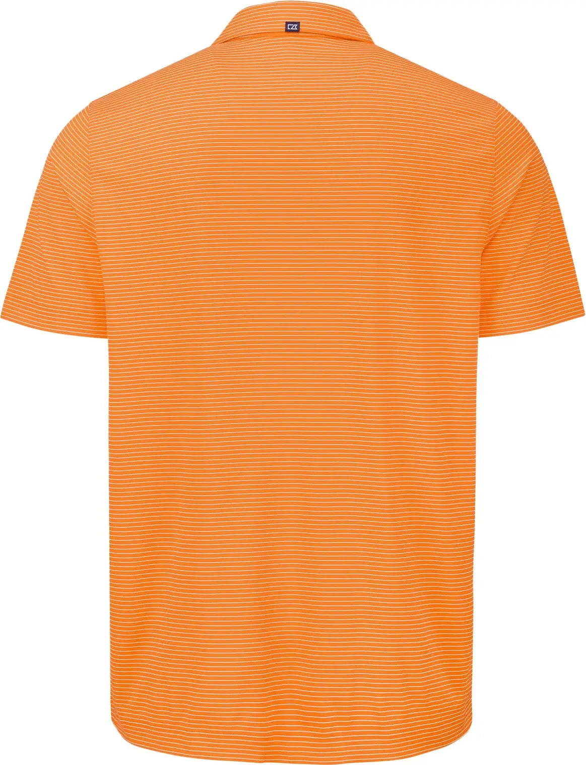 Cutter & Buck Mck01346 Forge Epic Confidence Fine Line Stripe Stretch Recycled Mens Polo - College Orange White