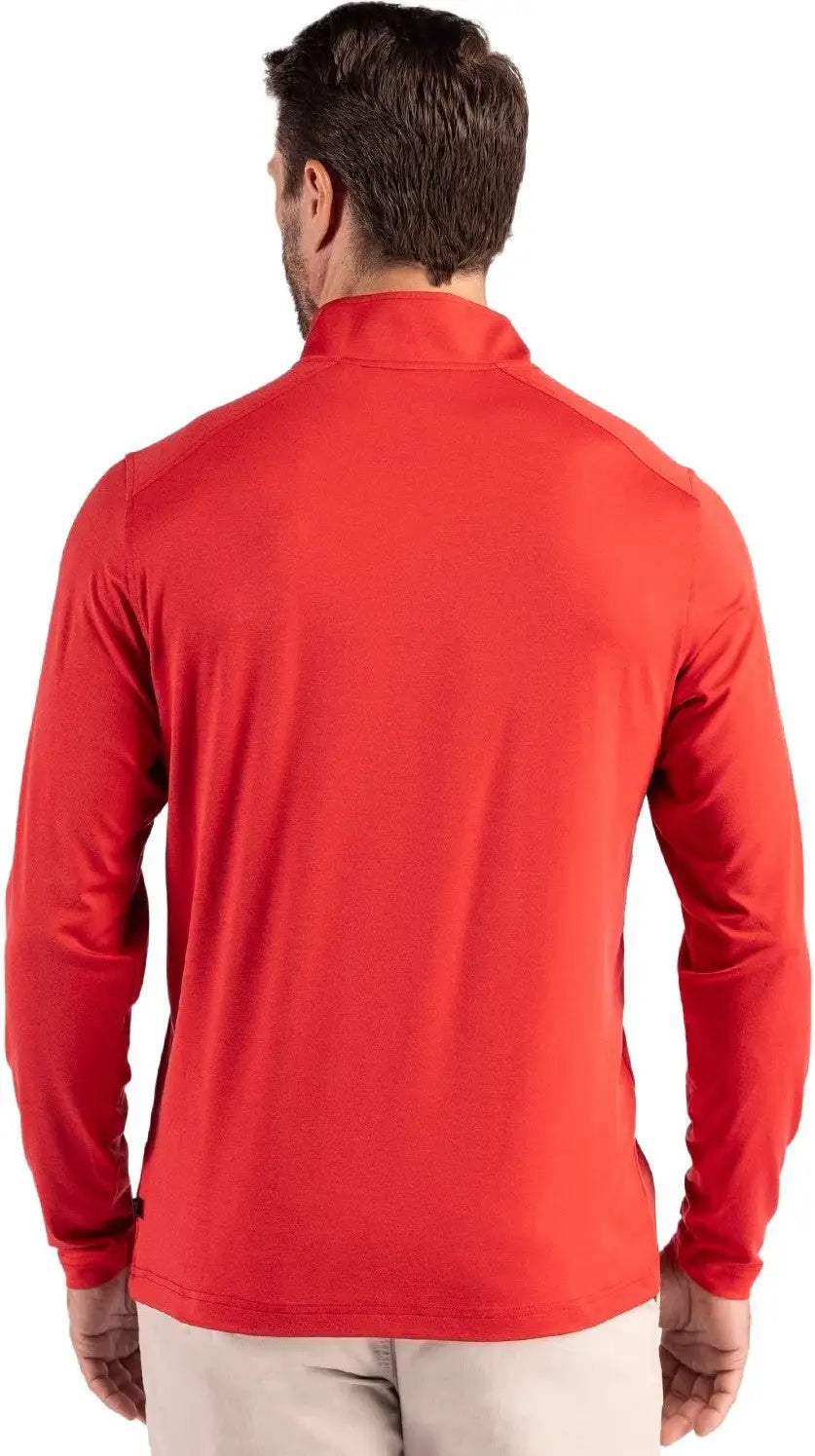 Cutter & Buck Mck01347 Coastline Epic Comfort Recycled Mens Quarter Zip - Red