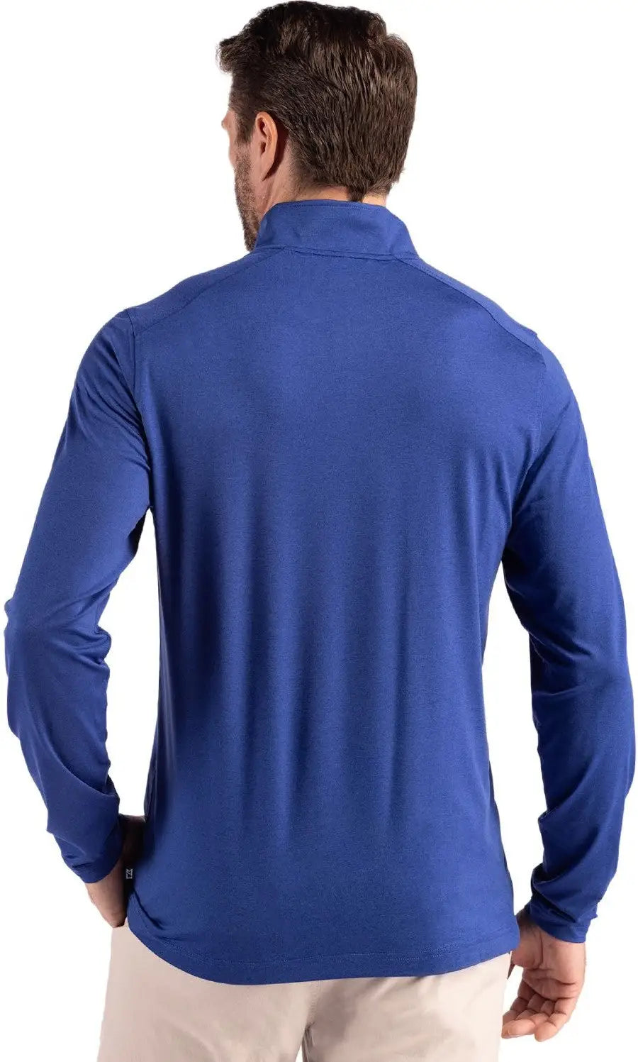 Cutter & Buck Mck01347 Coastline Epic Comfort Recycled Mens Quarter Zip - Tour Blue