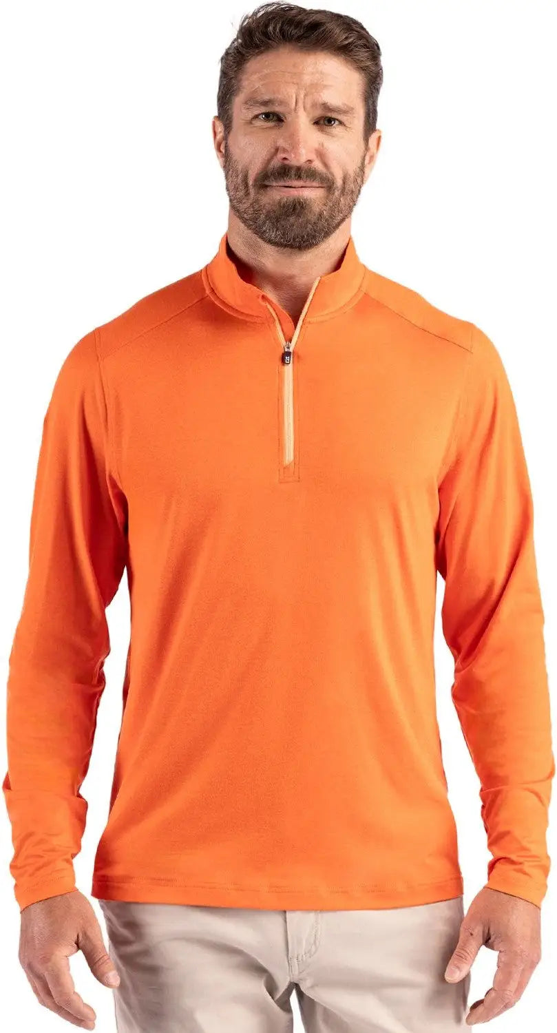 Cutter & Buck Mck01347 Coastline Epic Comfort Recycled Mens Quarter Zip - College Orange - Adult s