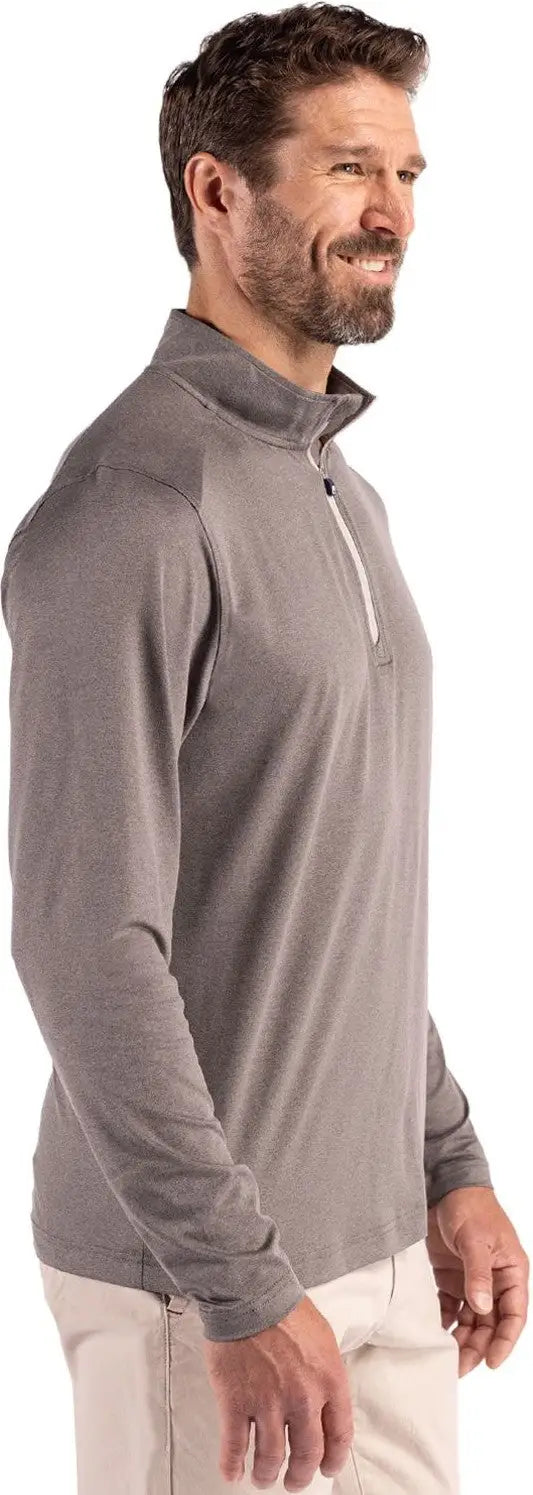 Cutter & Buck Mck01347 Coastline Epic Comfort Recycled Mens Quarter Zip - Elemental Gray