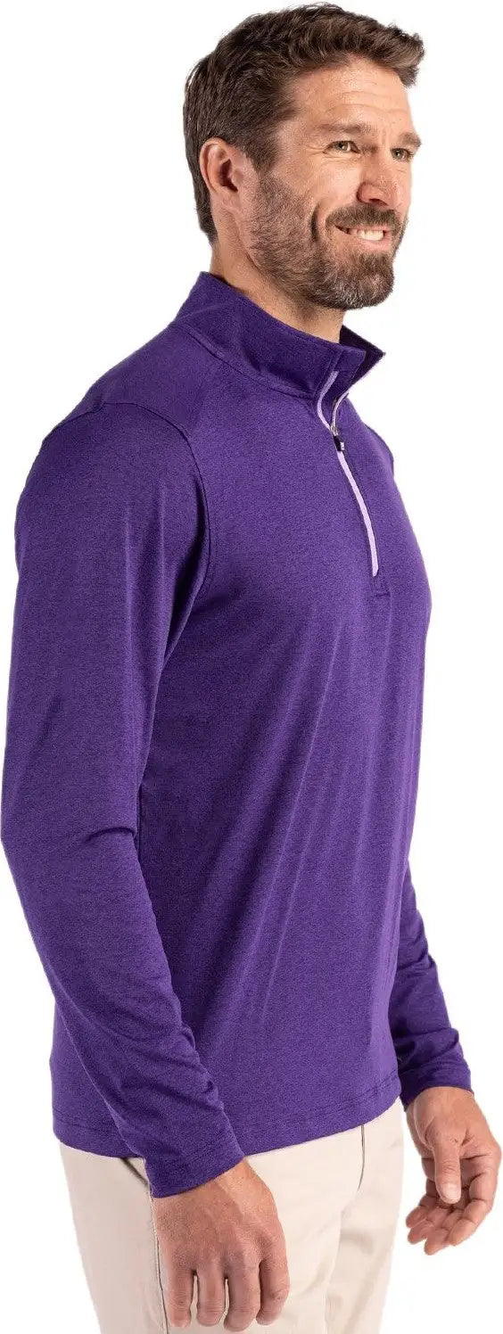 Cutter & Buck Mck01347 Coastline Epic Comfort Recycled Mens Quarter Zip - College Purple