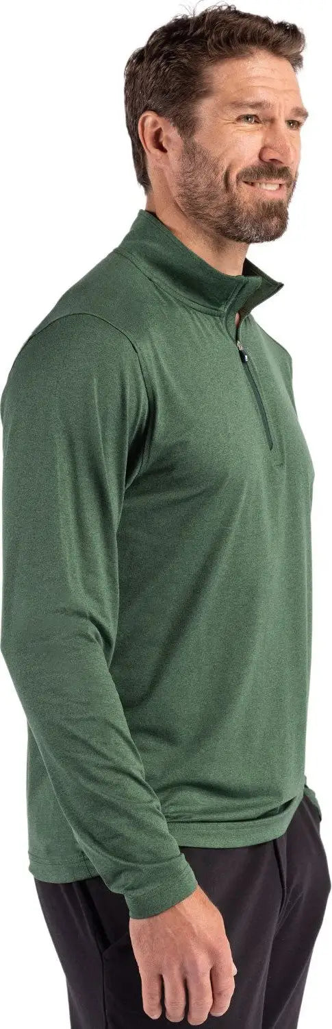 Cutter & Buck Mck01347 Coastline Epic Comfort Recycled Mens Quarter Zip - Hunter