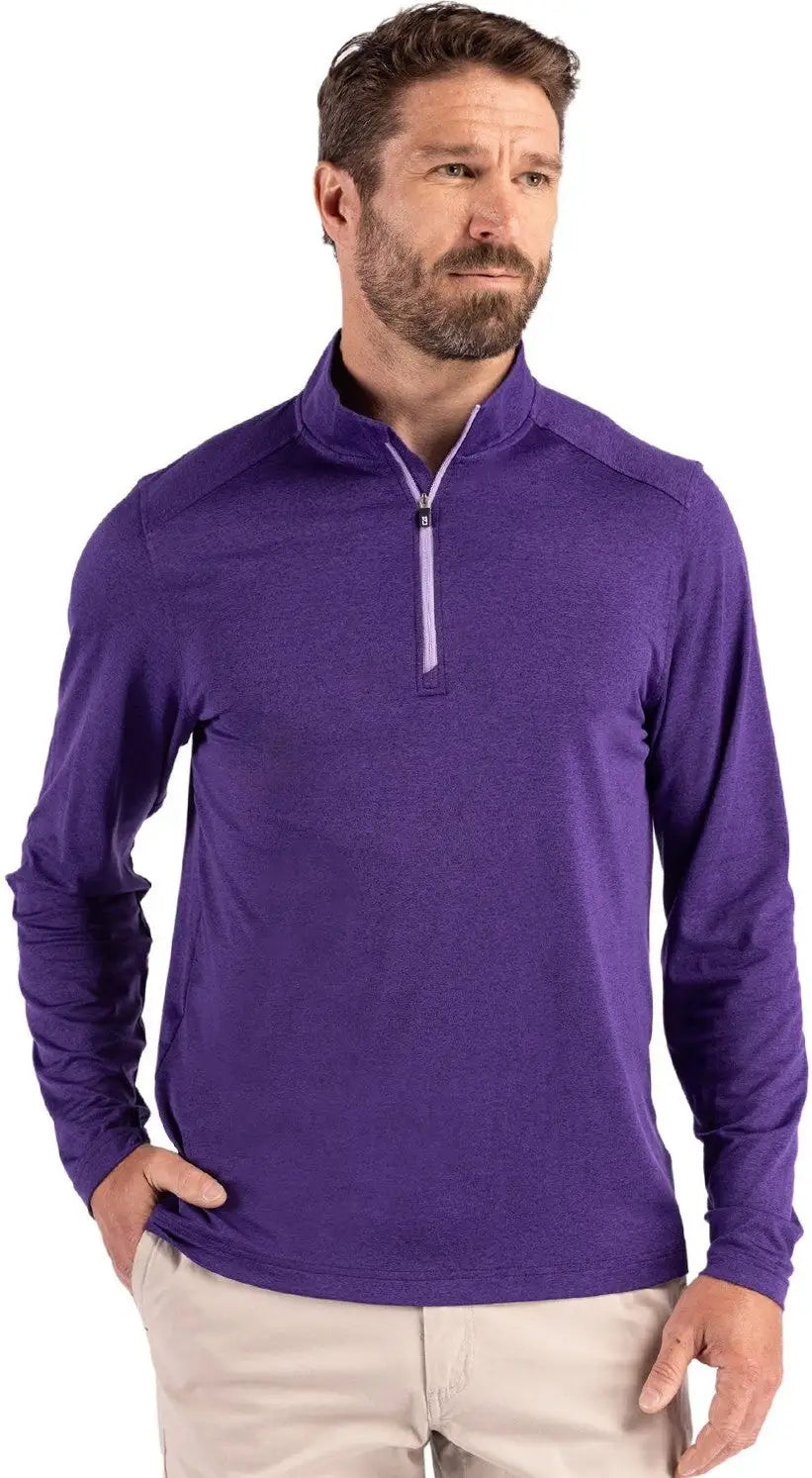 Cutter & Buck Mck01347 Coastline Epic Comfort Recycled Mens Quarter Zip - College Purple - Adult s