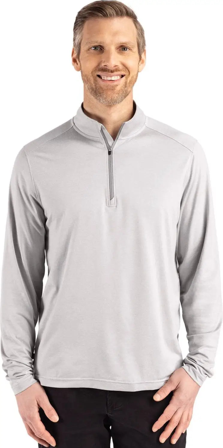 Cutter & Buck Mck01347 Coastline Epic Comfort Recycled Mens Quarter Zip - Concrete - Concrete / Adult s