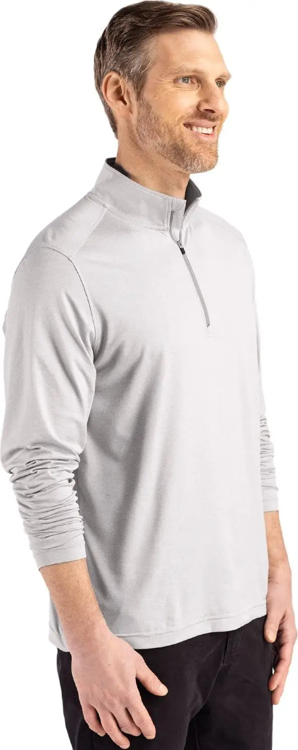 Cutter & Buck Mck01347 Coastline Epic Comfort Recycled Mens Quarter Zip - Concrete
