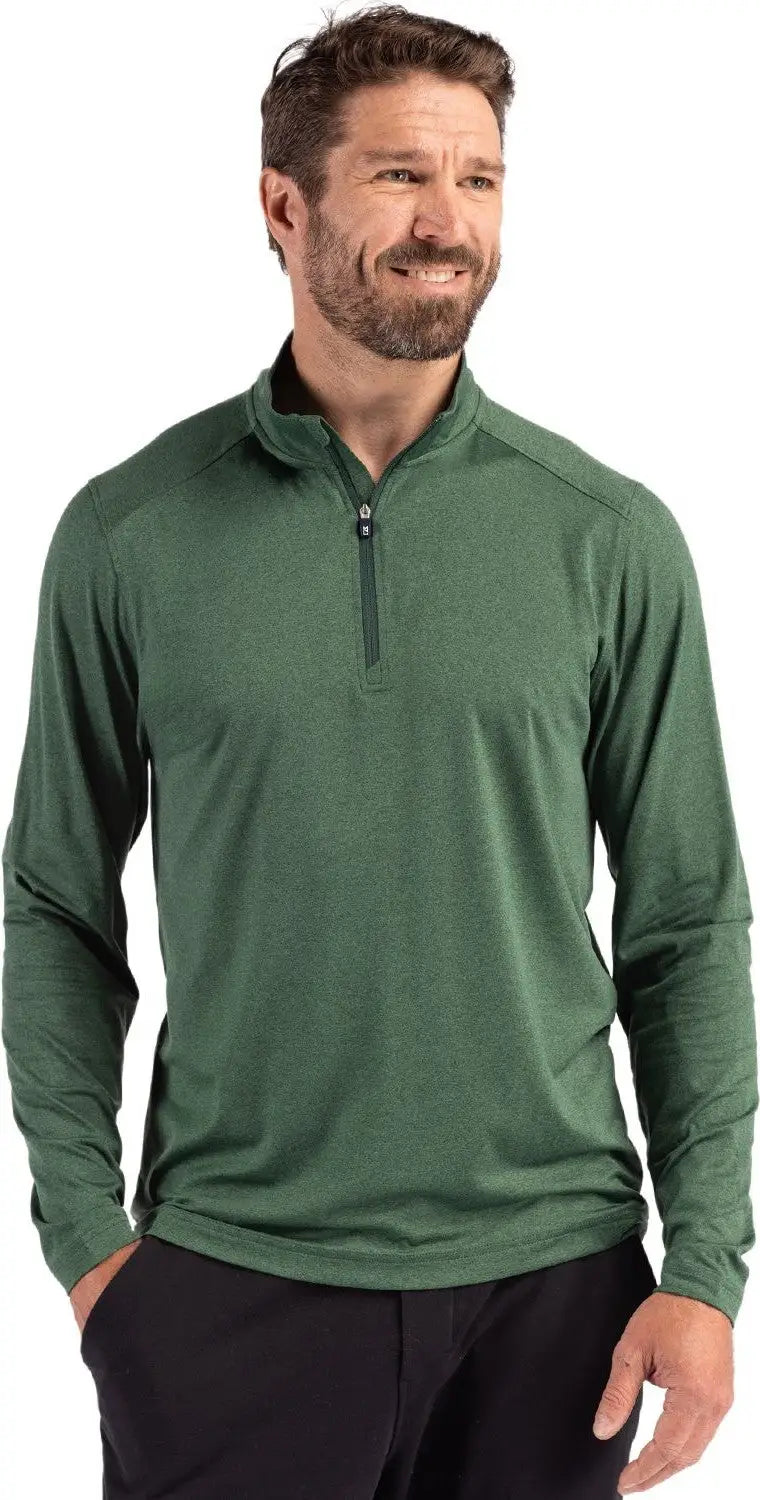 Cutter & Buck Mck01347 Coastline Epic Comfort Recycled Mens Quarter Zip - Hunter - Adult s