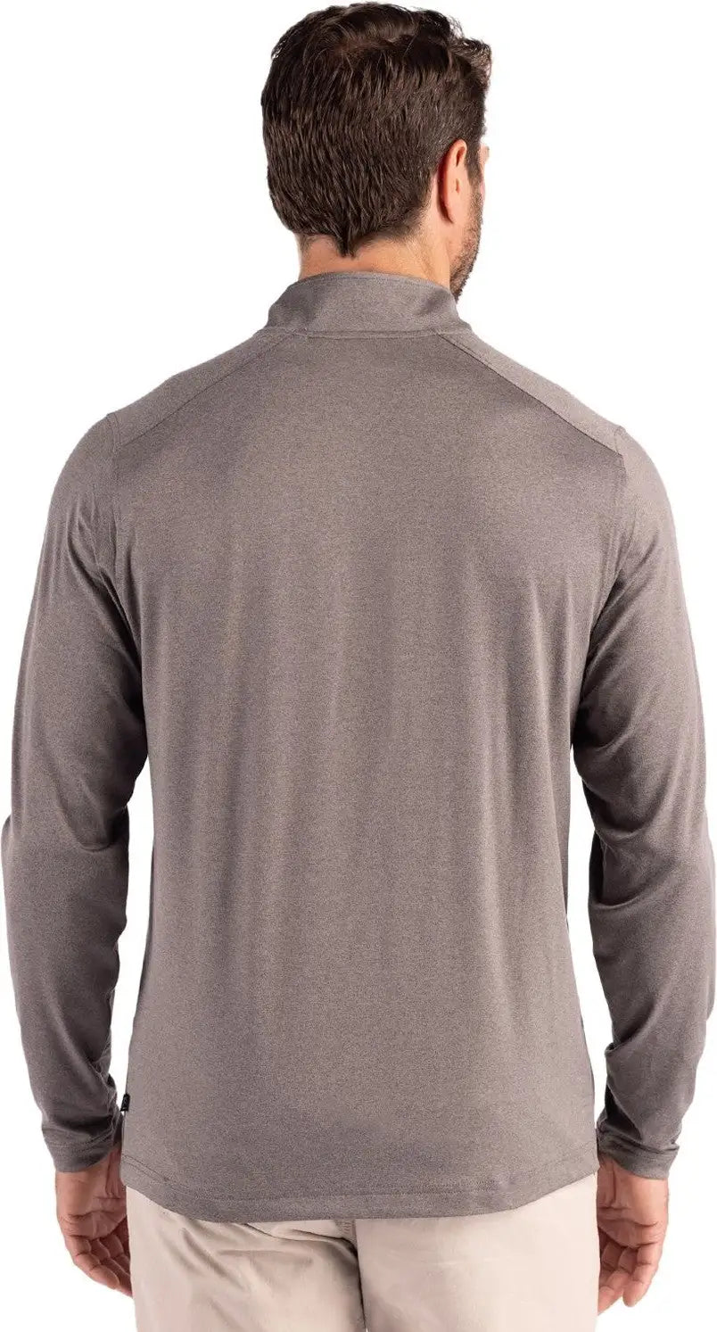 Cutter & Buck Mck01347 Coastline Epic Comfort Recycled Mens Quarter Zip - Elemental Gray