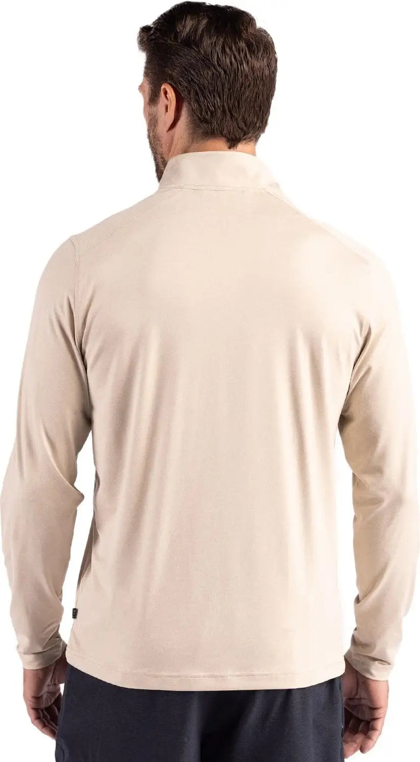 Cutter & Buck Mck01347 Coastline Epic Comfort Recycled Mens Quarter Zip - Wheat