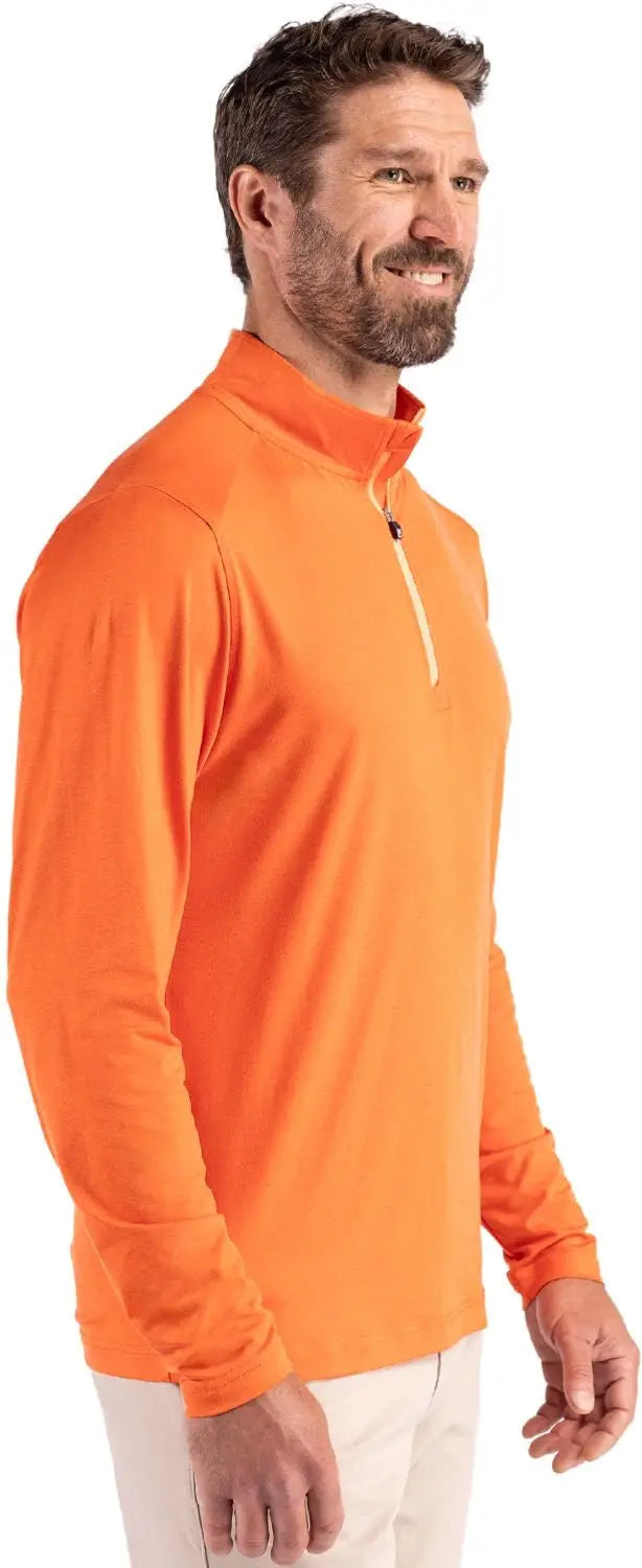 Cutter & Buck Mck01347 Coastline Epic Comfort Recycled Mens Quarter Zip - College Orange