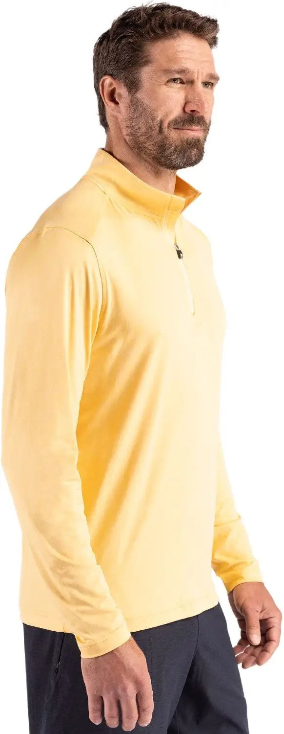 Cutter & Buck Mck01347 Coastline Epic Comfort Recycled Mens Quarter Zip - Desert