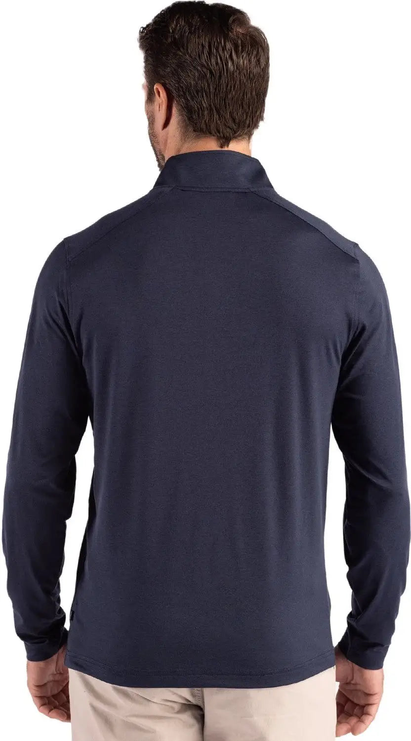 Cutter & Buck Mck01347 Coastline Epic Comfort Recycled Mens Quarter Zip - Navy Blue