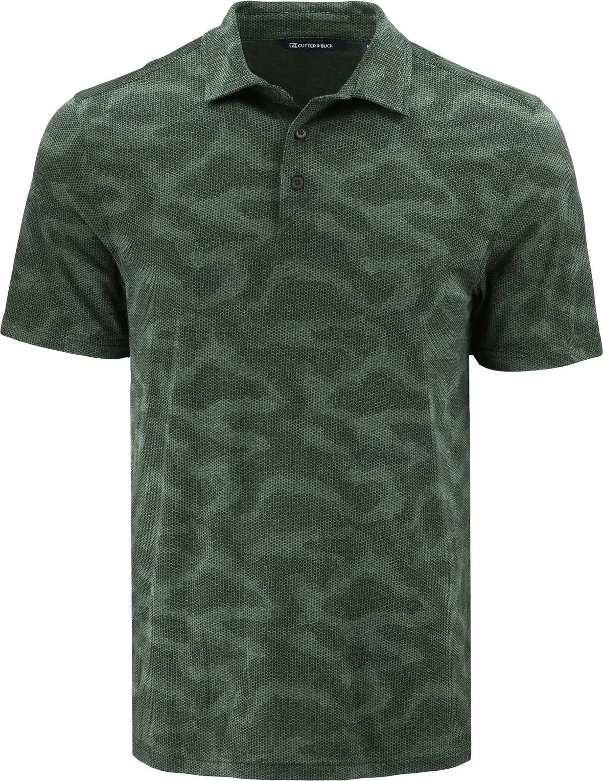 Cutter & Buck Mck01359 Coastline Epic Comfort Recycled Mens Camo Print Polo - Hunter
