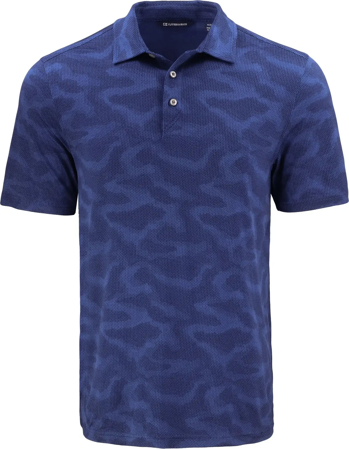 Cutter & Buck Mck01359 Coastline Epic Comfort Recycled Mens Camo Print Polo - Tour Blue
