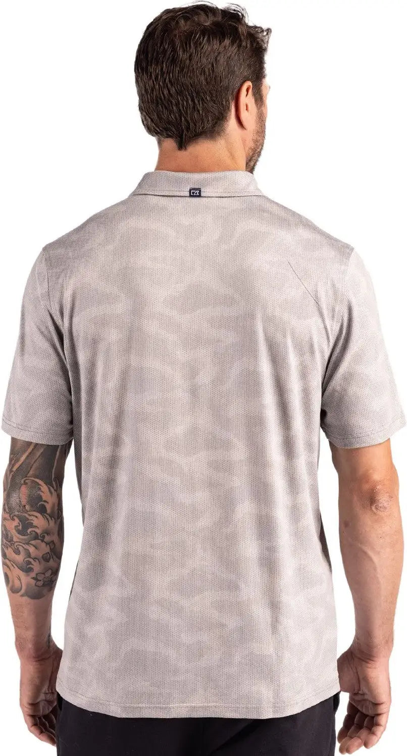 Cutter & Buck Mck01359 Coastline Epic Comfort Recycled Mens Camo Print Polo - Concrete