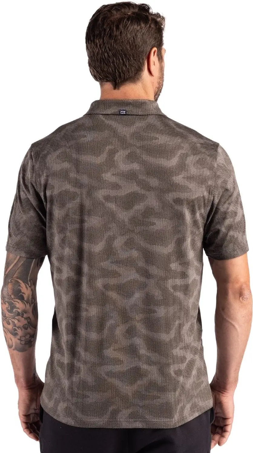 Cutter & Buck Mck01359 Coastline Epic Comfort Recycled Mens Camo Print Polo - Elemental Gray