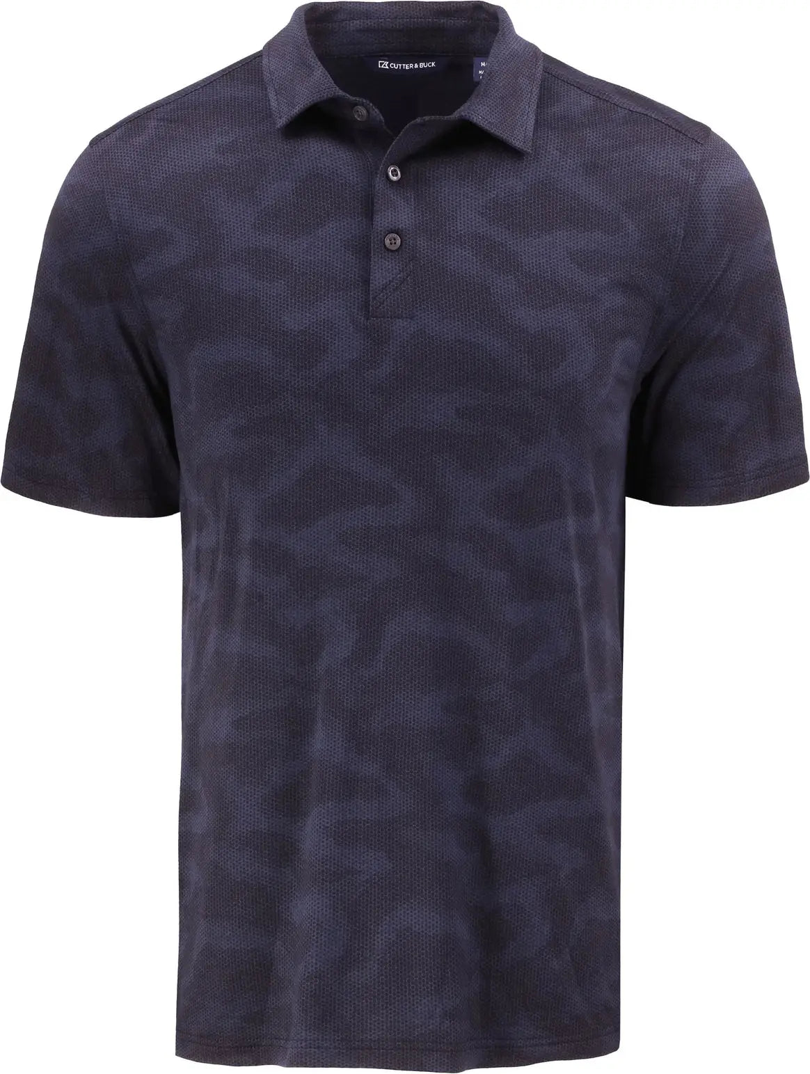 Cutter & Buck Mck01359 Coastline Epic Comfort Recycled Mens Camo Print Polo - Navy Blue