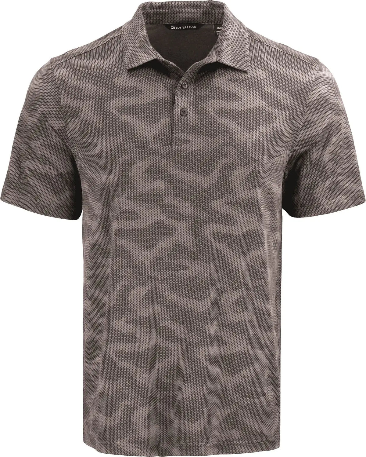 Cutter & Buck Mck01359 Coastline Epic Comfort Recycled Mens Camo Print Polo - Elemental Gray