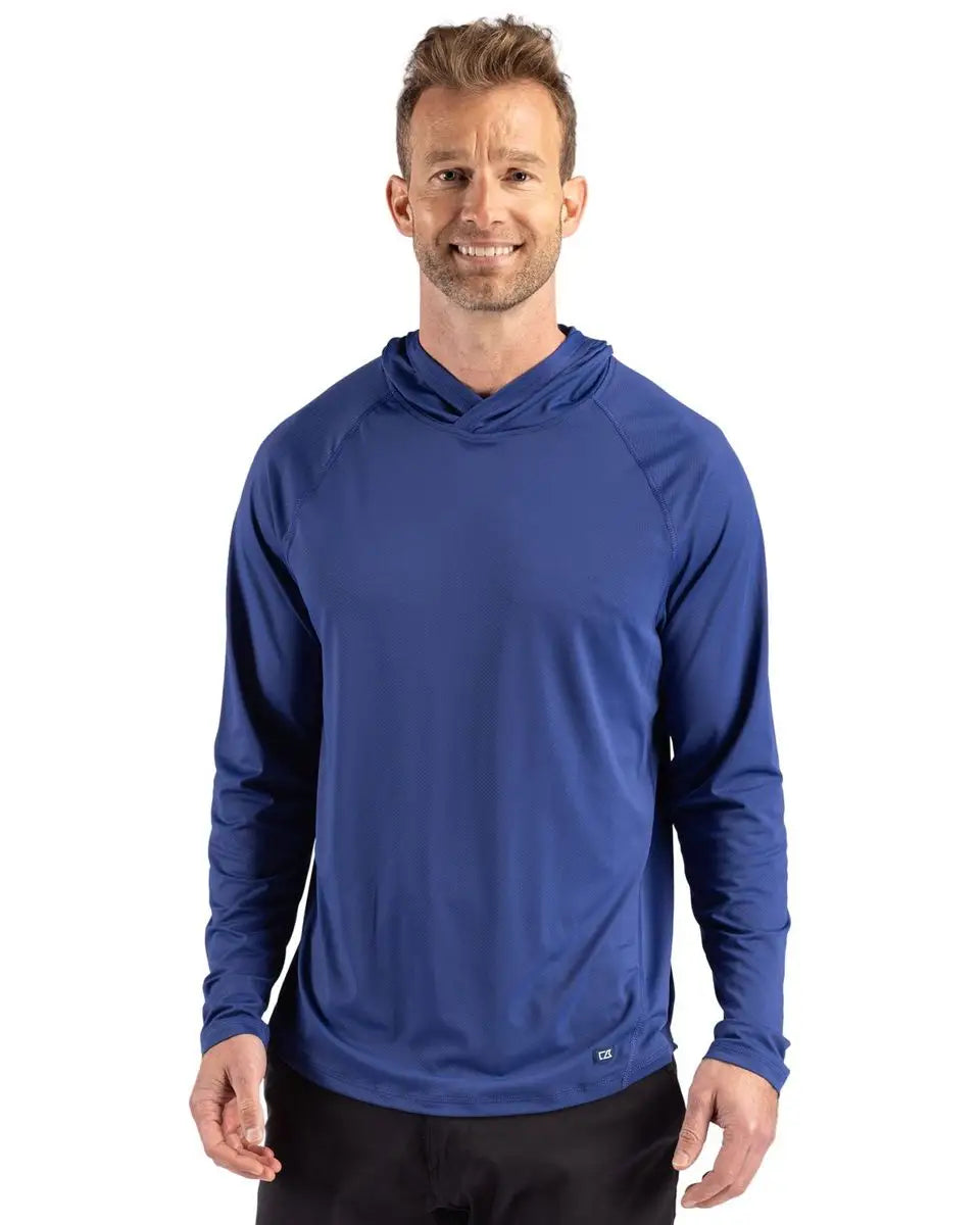 Cutter & Buck Mck01363 Prospect Epic Confidence Recycled Mens Hooded Pullover - Tour Blue